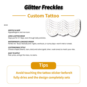 Autocollants de <span class=keywords><strong>tatouage</strong></span> temporaire à paillettes dorées et argentées, taches colorées pour les yeux, paillettes, imperméables, résistants à la transpiration, maquillage de fête, taches de rousseur - Product Image 4