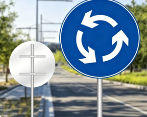 <span class=keywords><strong>Panneau</strong></span> de signalisation routière <span class=keywords><strong>rond</strong></span> à LED clignotant à énergie solaire, en aluminium réfléchissant, pour la sécurité routière - Product Image 1