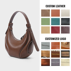 Vintage Casual couche supérieure de peau de vache femmes sous les bras sacs vache-corne forme fermeture éclair épaule <span class=keywords><strong>sac</strong></span> à main - Product Image 5