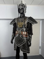 Vestes et Manteaux de Général Chinois Ancien, Costume de Guerrier Noir à Écailles Argentées, Casque Sculpté, pour Reconstitutions Historiques et Spectacles Scéniques