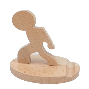 Wooden Phone Stand Beech Wood <b>Tablet</b> <b>Holder</b> Desk Display Rack Office Decorative Statues Gift - Product Image 5