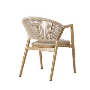 Мебель для ресторанов класса люкс: плетеный металлический стул для патио, современный обеденный стул для стола - Product Image 5