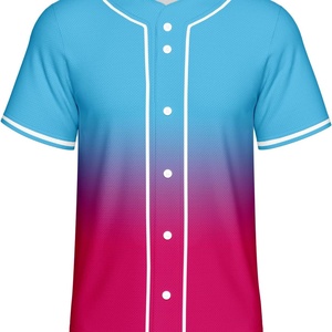Camiseta Deportiva de Béisbol para Hombre, Sublimada, Lisa, Casual, con Botones, Manga Corta, Uniforme Deportivo, Secado Rápido, Cuello en V, Talla S - Product Image 3