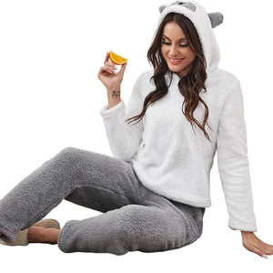 Conjuntos de Franela para Adultos 2026, Ropa de Dormir Familiar, Pijamas de Felpa de Invierno para Mujer - Product Image 2