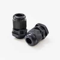 Presse-étoupe en nylon M16x1.5 noir, étanche IP68, en plastique, pour câble fileté de 9 mm, M16*1.5 pour câble de 4-8 mm de diamètre