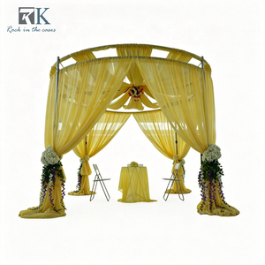 Kit de tréteaux et rideaux robustes en aluminium, support de toile de fond portable avec rideaux pour la décoration de mariage - Product Image 1