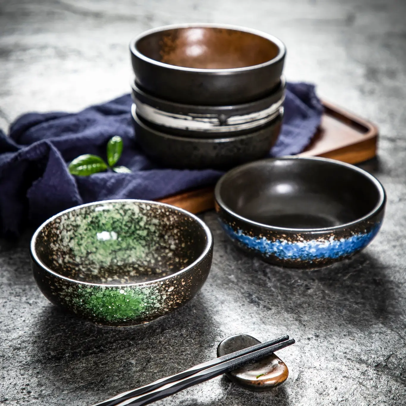 Vente en gros de style japonais bol à riz en céramique ancien de style japonais en porcelaine petit bol rond à soupe en grès pour riz