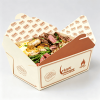 Emballage jetable pour la restauration rapide : Boîte à emporter en papier kraft pour poulet frit, sushis, burgers, avec impression personnalisée pour restaurant