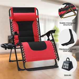 Modern Oversized Padded Zero Gravity Chair Textile Steel Tube Customizable Size Folding Outdoor Recliner Detachable <b>Pillow</b> Beach - Product Image 5