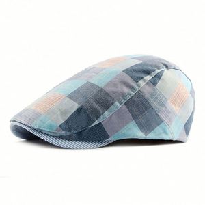 Bérets pour hommes en gros, casquettes de gavroche unisexe à motif à carreaux, bérets pour hommes - Product Image 1