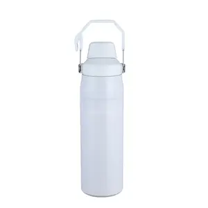 Wholesale Double Wall 16oz 24oz 36oz Travel Handle Stainless Steel Thermos Flask Water Bottle Insulated Water Bottle With Lid