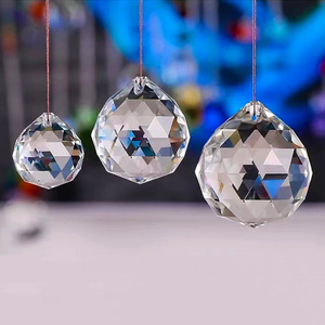 Boules pendentif à petites facettes pour lustre, boules en verre à prisme cristal, attrapeur de soleil, pièces de lustre suspendu boules - Product Image 3