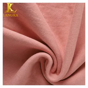 Langka white solid circular 100% cotton sweater organic interlock tubular knit jersey fabric bulk stock lot for clothing dress
