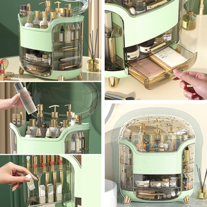 Organisateur de maquillage en plastique imperméable et anti-poussière pour femmes, grande capacité, pour le rangement des cosmétiques, des bijoux et des produits de soin de la peau, vente en gros - Product Image 6