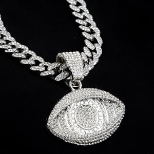 Collier pendentif <span class=keywords><strong>de</strong></span> mode "Oeil <span class=keywords><strong>de</strong></span> Dieu" incrusté <span class=keywords><strong>de</strong></span> diamants, collier cubain avec pendentif <span class=keywords><strong>de</strong></span> bijoux <span class=keywords><strong>de</strong></span> mode hip-hop exquis - Product Image 3