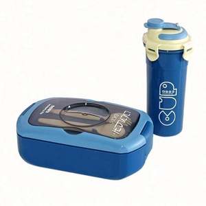 กล่องข้าวเด็กแบบสี่เหลี่ยมสั่งทำขายส่ง ชุดกล่องเบนโตปลอดสาร BPA ใช้กับไมโครเวฟได้ กล่องพลาสติกเก็บความร้อน 8 ช่อง พร้อมกระเป๋าและขวดน้ำสำหรับโรงเรียน - Product Image 5