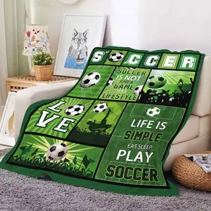 Aanpassen Zacht Warm Flanel Dekens Voetbal Grafische Deken Voetballer Sportliefhebber Cadeau Fleece Deken