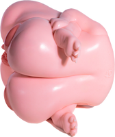 GEEBA Oso Rosa Ruby Fantasy Bear, Masturbador Masculino de Medio Cuerpo, Doble Canal, Muñeca de Silicona de Grado Médico, Diseño Realista, Juguetes