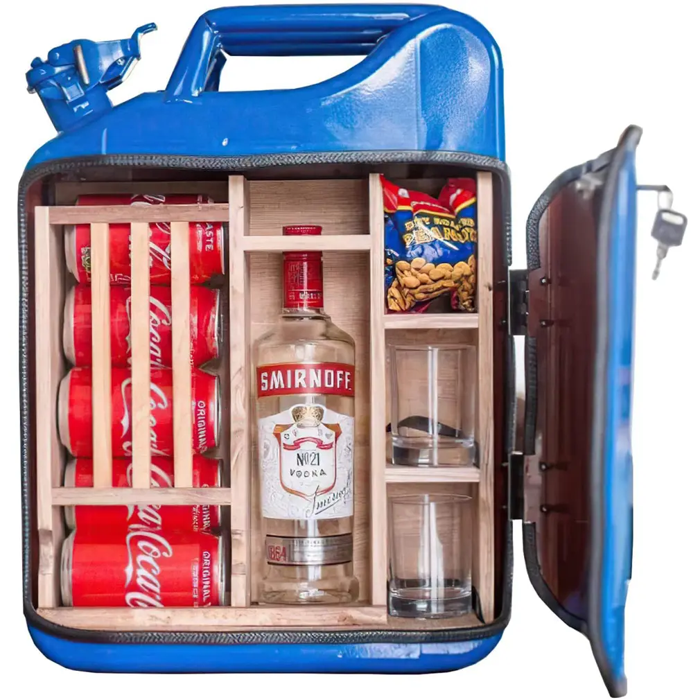 Iron mini bar set Christmas gift gas jerry can cigar luxury bar set Outdoor metal food storage box Whisky bar counter Set