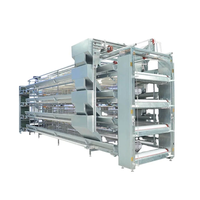Cage à poulets entièrement automatique de type H, galvanisée, avec bande à fumier pour usage agricole, neuve