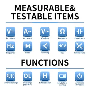 Полный функционал 4000 счетах Автоматический цифровой зажим мультиметр с подсветкой ЖК-экран