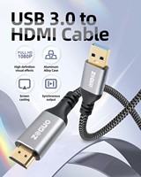 ZOGUO USB3.0 a HDMI Cable carcasa de aluminio nailon trenzado soporte Full HD 1080P comparable para monitor de televisión REPRODUCTOR DE DVD