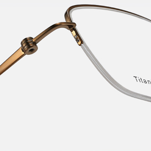 <span class=keywords><strong>Montura</strong></span> de <span class=keywords><strong>Gafas</strong></span> de Lectura <span class=keywords><strong>Cuadradas</strong></span> Semimontura de Titanio Ultraligeras para Hombre, Estilo Contemporáneo, para Uso Diario - Product Image 6