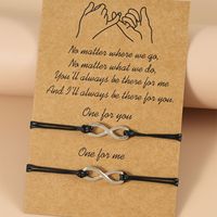 Nuorui Vente Directe d'Usine Alliage Carte Main Bijoux Offre Spéciale Infinity Symbole 8-Forme Unique Charme Bracelet avec Cartes