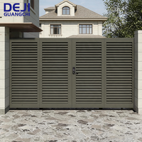 Kit de portails et clôtures coulissants et pliables modernes pour allée d'entrée, en aluminium, avec portail de sécurité bi-pliant pour maisons