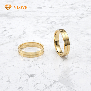 <span class=keywords><strong>Fede</strong></span> <span class=keywords><strong>nuziale</strong></span> <span class=keywords><strong>piatta</strong></span> a scanalatura singola in oro giallo 14K, anello di fidanzamento lucido e confortevole per uomo e donna - Product Image 6