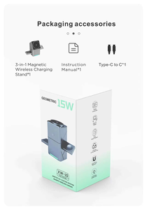Estación de Carga Inalámbrica Rápida 3 en 1 de 15W Justlink, Soporte de Carga Inalámbrico Multidispositivo para Teléfono, <span class=keywords><strong>Apple</strong></span> <span class=keywords><strong>Watch</strong></span> y AirPods - Product Image 3