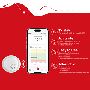 Dispositivo Portátil Sinocare I3 CGM con Sensor de <span class=keywords><strong>Glucosa</strong></span> en Sangre de 15 Días y Control por Aplicación Bluetooth, Monitoreo <span class=keywords><strong>Continuo</strong></span> de <span class=keywords><strong>Glucosa</strong></span> - Product Image 6