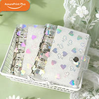 Couverture de carnet rigide en PVC transparent avec 6 anneaux, fermeture à pression, rechargeable, couleur personnalisée pour artisanat et photos