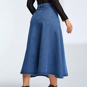 <span class=keywords><strong>Jupe</strong></span> en jean à étiquette privée personnalisée, <span class=keywords><strong>jupe</strong></span> longue trompette en jean pour femmes, dernier design de <span class=keywords><strong>jupe</strong></span> maxi - Product Image 2