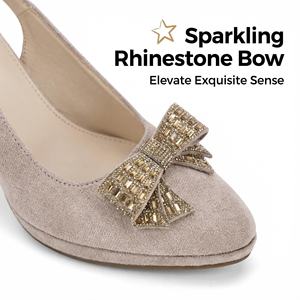 Sandalias de Tacón Alto con Lazo de Pedrería Ca400-1, Tacón de 7-8 cm, Correa en el Tobillo, <span class=keywords><strong>C</strong></span>ómodas y Elegantes para Oficina y Fiesta - Product Image 4