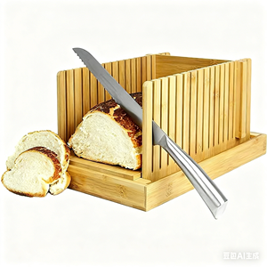 <span class=keywords><strong>Plateau</strong></span> à pain pliable en bambou réglable avec récupérateur <span class=keywords><strong>de</strong></span> miettes pour la dé<span class=keywords><strong>coupe</strong></span> <span class=keywords><strong>de</strong></span> toasts au petit-déjeuner et un rangement facile - Product Image 5