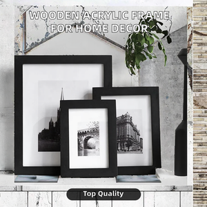 Minimalist Wooden Photo <b>Frame</b> Rectangle <b>Black</b> Vertical Tabletop Display Durable Home Decor 5x7 8x10 Inches - Product Image 2