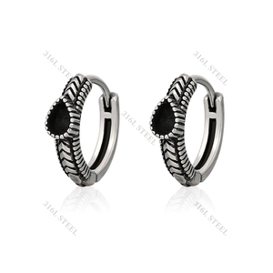 Gzn Mới Nhất Phẫu Thuật Thép Piercing Bán Buôn Đồ Trang Sức Bản Lề Phân Khúc Vòng Thép Không Gỉ Cặp Vòng Tai - Product Image 2