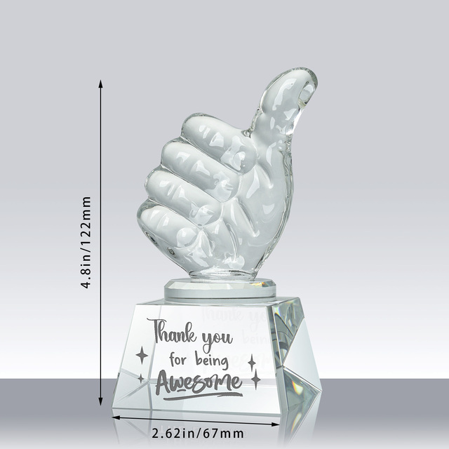 Employee Appreciation Gifts Crystal Awards Thumbs up Work Gifts for Coworkers Thank You for Being Awesome Employee Teacher