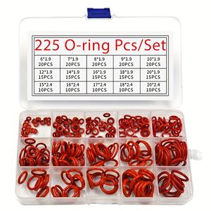 Jeu d'anneaux toriques en silicone rouge, 225 pièces, joints d'étanchéité pour machine à café, résistants à l'usure - Product Image 1