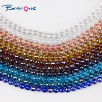 Bestone-cuentas de cristal redondas de 6mm, 8mm, 10mm, 12mm y 14mm, 96 facetadas, para fabricación de joyas