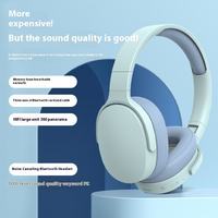 P2961 Headphone Stereo BT nirkabel dapat dilipat, Earphone HiFi nirkabel olahraga gigi biru Musik