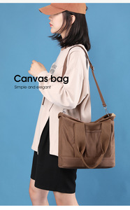 กระเป๋าถือผ้าแคนวาสกันน้ำขนาดใหญ่หลายช่องสำหรับผู้หญิง ขายส่ง - Product Image 6