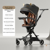 Poussette bébé légère en métal pliable avec siège réversible et design haute vue, capacité de charge 15 kg, idéale pour les voyages des parents
