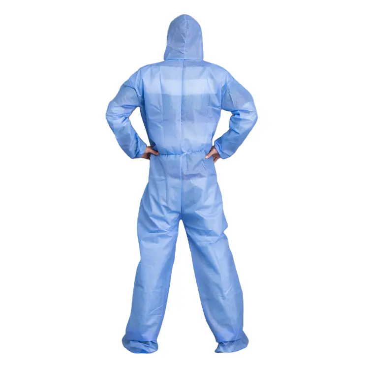 उच्च गुणवत्ता हल्के Coveralls Nonwoven एसएमएस सुरक्षा निविड़ अंधकार समग्र नीले Workwear Coverall