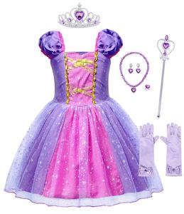 Vestido de princesa Rapunzel de alta calidad para fiesta película personajes <span class=keywords><strong>enredados</strong></span> Cosplay niñas vestido de fiesta de cumpleaños para 1-4 años - Product Image 2