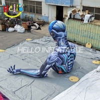 Modèle gonflable personnalisé de guerrier IA en polyester de 6 m pour scène et événements, avec souffleur inclus