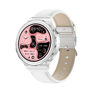 Hk43 Lady Mannen Sport Smartwatch Gps Ondersteuning Stappenteller Ronde Scherm Polshorloge Vrouwen Voor Ios Huawei Xiaom