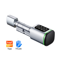 Serrure à cylindre intelligente en laiton biométrique RFID code d'empreinte digitale déverrouiller serrure de porte numérique en métal WiFi IP connecté cylindre de serrure