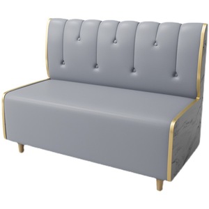 Canapé 2 places en cuir moderne pour restaurant, table à manger, ensemble de chaises, tabourets de table muraux pour café, thé au lait - Product Image 5